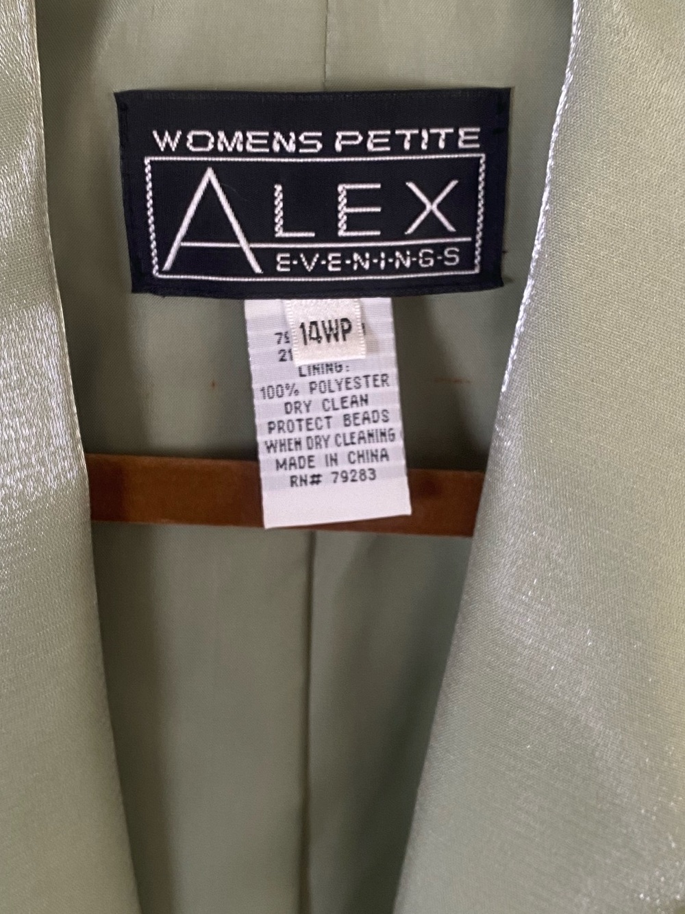 Alex Evenings Pale Green Sequin Two-Piece Maxi Dress with Jacket - Picture 5 of 11